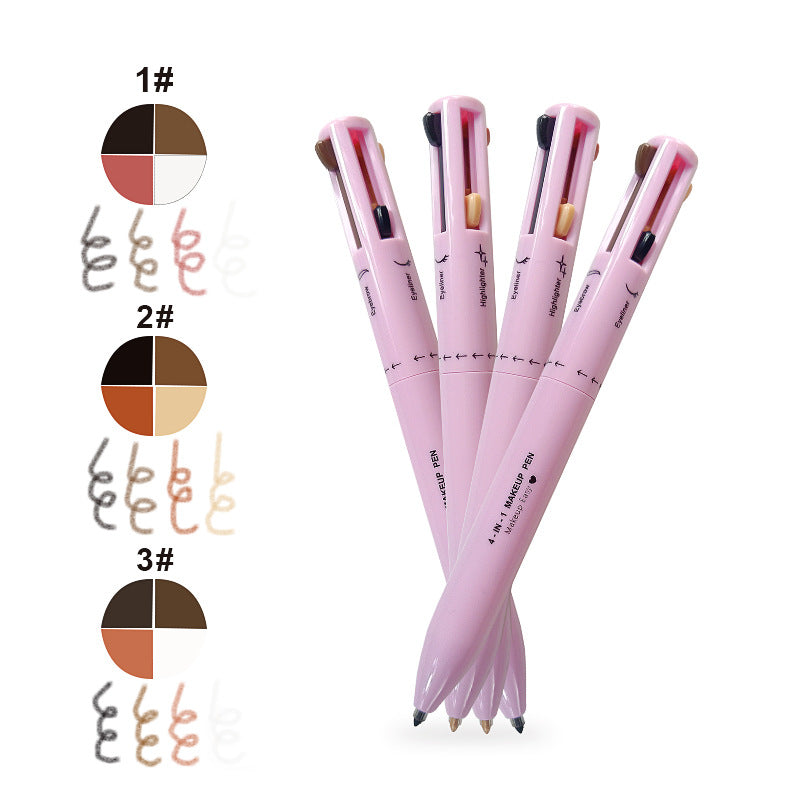 NNEDSZ 4-in-1 Multi-Functional Makeup Pen Set - Lip Liner, Highlighter, Eyeliner, Eyebrow Pencil (3 Shades, 3-Pack)-1